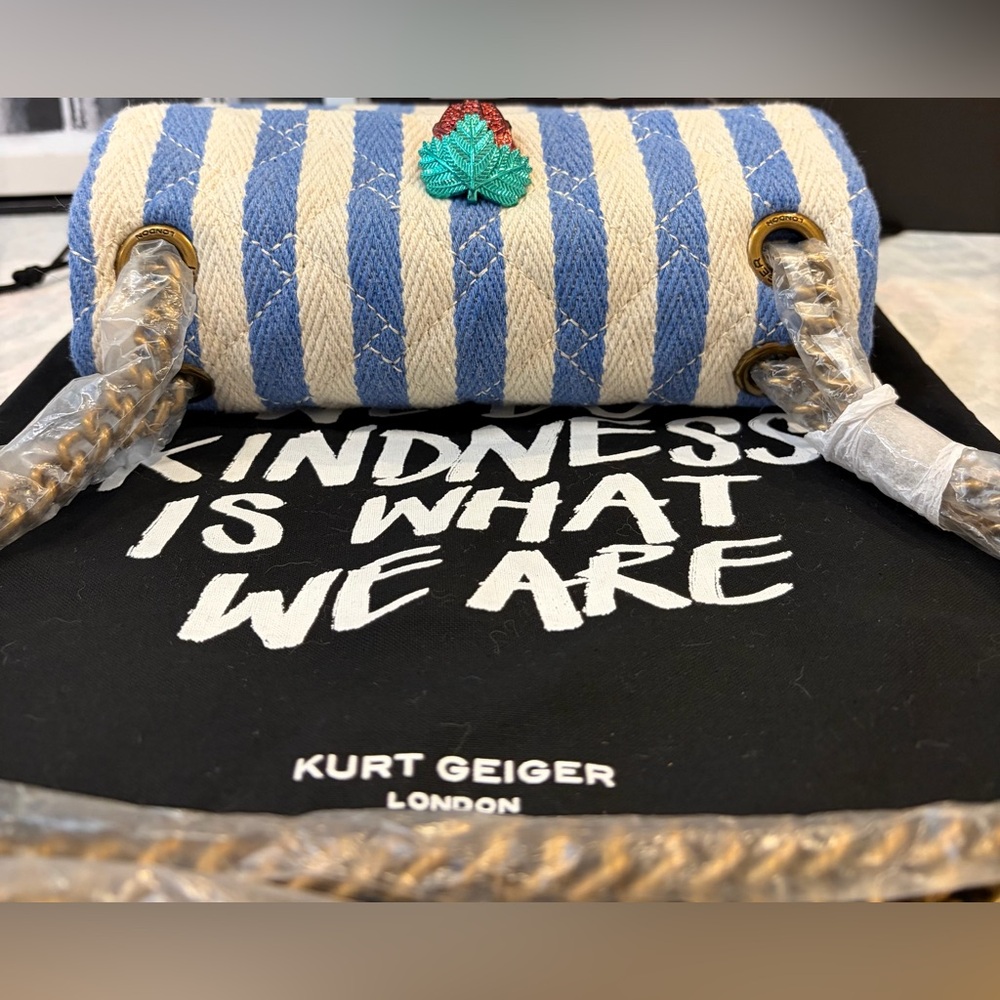 🍓NWT KURT GEIGER KENSINGTON Striped Bag/Crossbody & Everything you see - Picture 14 of 16
